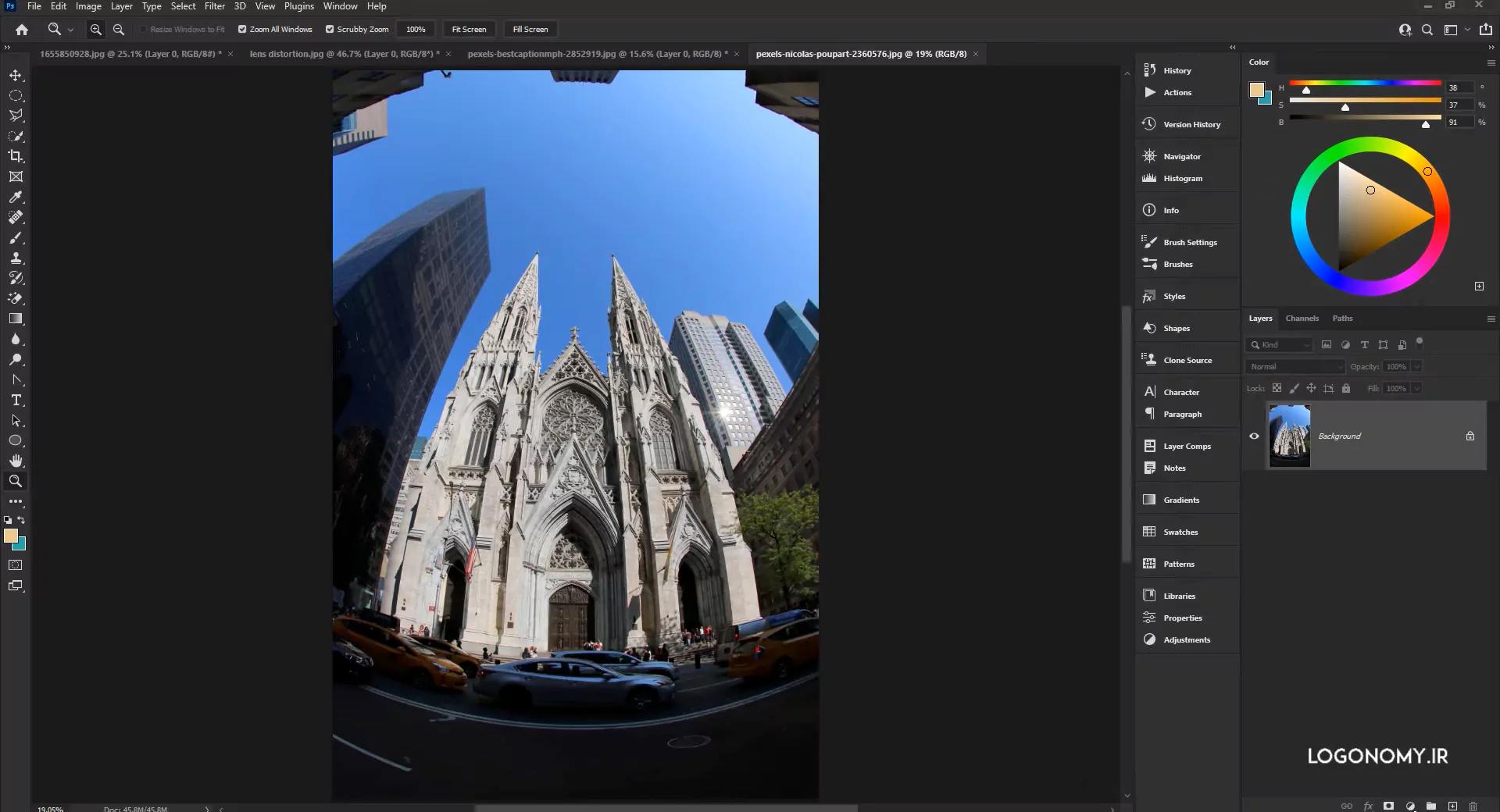 اصلاح تصاویر با Adaptive Wide Angle در نرم افزار فتوشاپ (Photoshop)